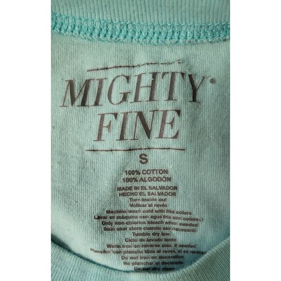 Mighty Fine Crop Top Womens S Small Light Blue Cropped Shirt Long Slv Sunshine - Picture 7 of 10